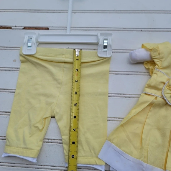 First Impressions 3-6 Months Baby Girl Yellow Dress Top Set Outfit Spring Summer - Picture 4 of 6